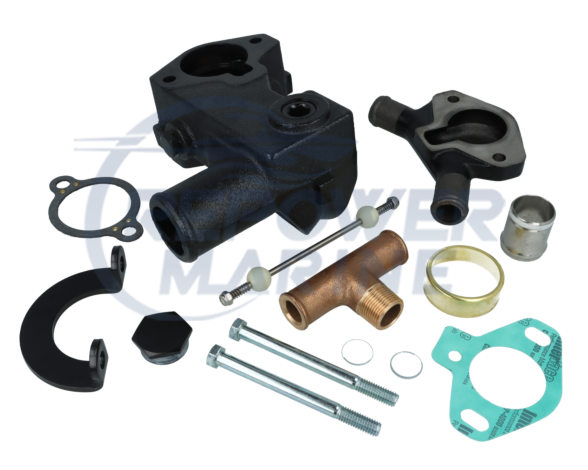 6 Pipe Thermostat Housing Kit for Mercruiser, Replaces 87290A23, 16413A3, 16413A9