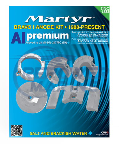 Martyr Alu Anode Kit for Mercruiser Bravo I, Repl: 888758A1