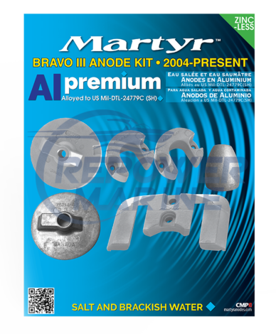 Martyr Alu Anode Kit for Mercruiser Bravo 3 2004 - UP, Repl: 888761Q04