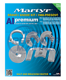 Martyr Alu Anode Kit For Mercruiser Bravo I, Repl: 888758A1