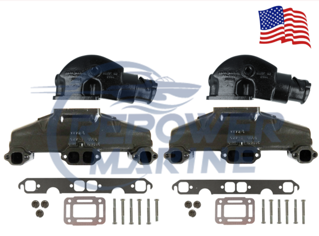 Exhaust Manifold & 4" Riser GM 5.0L, 5.7L V8 Indmar, Mastercraft, USA Made