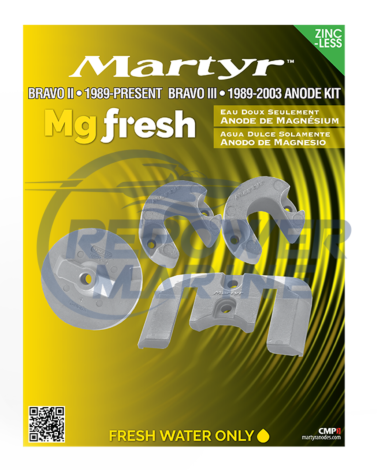 Martyr Magnesium Anode Kit for Mercruiser Bravo 2 & 3, 888760Q03 