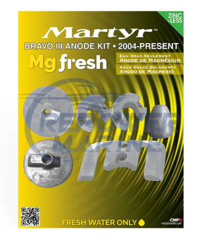 Martyr Magnesium Anode Kit for Mercruiser Bravo 3 2004 - UP, 888760Q04