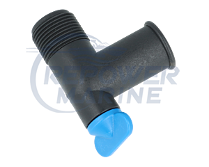 Drain Elbow with Blue Tap for Mercruiser Manifolds, 22-862210A01