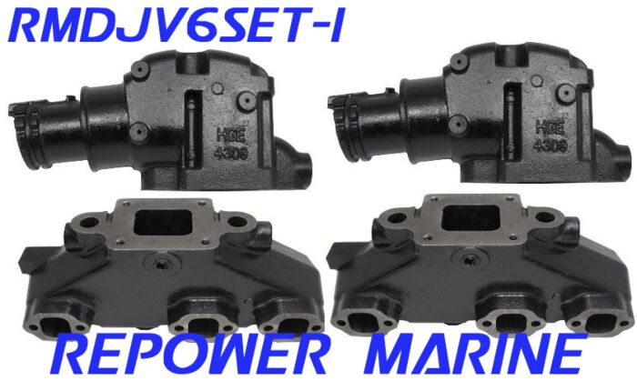 Manifold & Standard Riser Set for Mercruiser V6 Dry Joint
