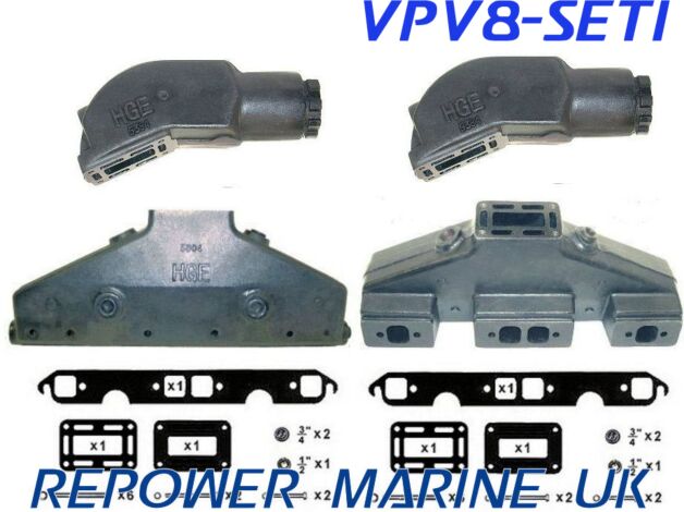 Exhaust Manifold & Riser Set for Volvo Penta V8 Pre1994